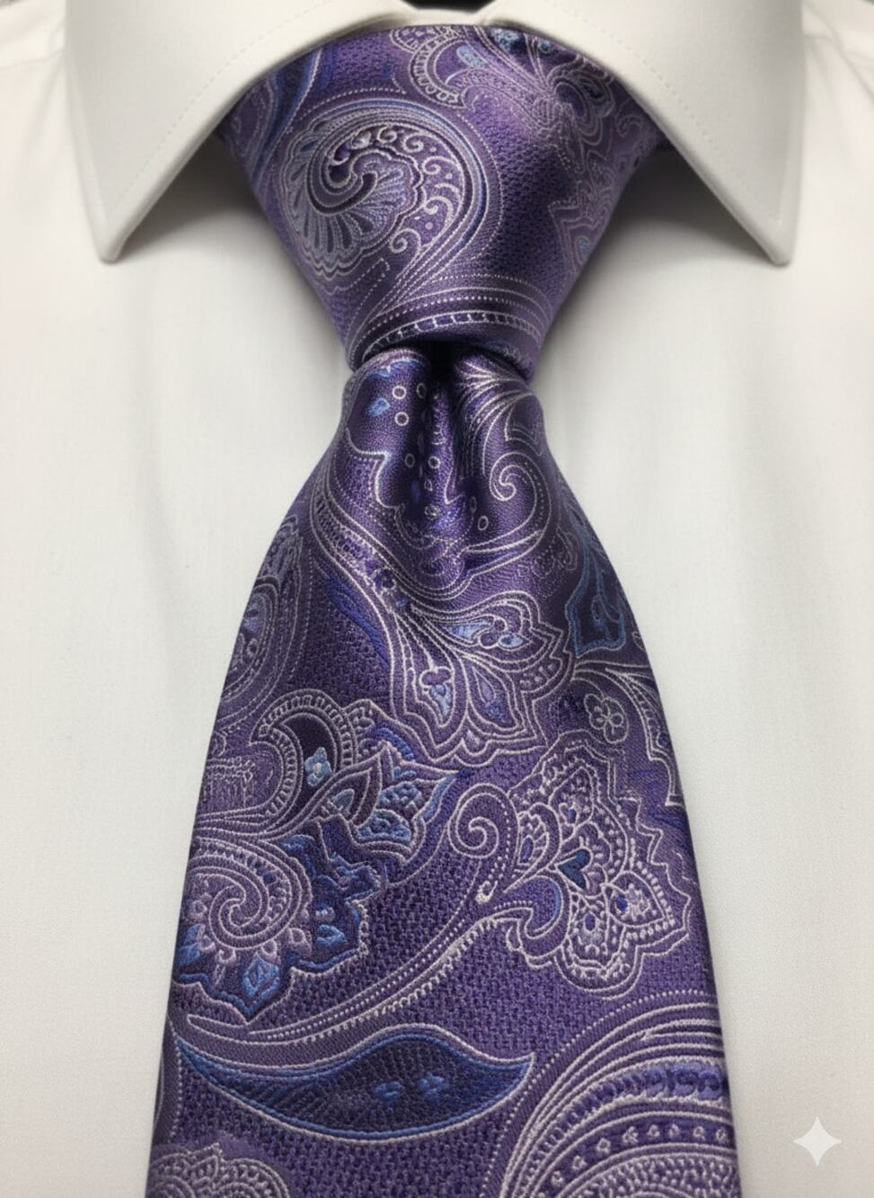 Jos A Bank Signature purple paisley silk tie - 60.5" - career corpcore